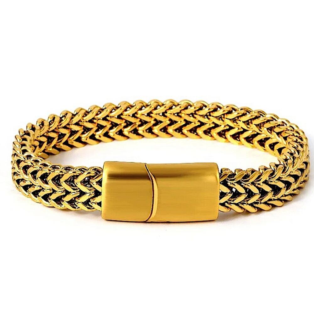 Gold Stainless Steel Magnetic Bracelet Buckle Chain Link 10mm